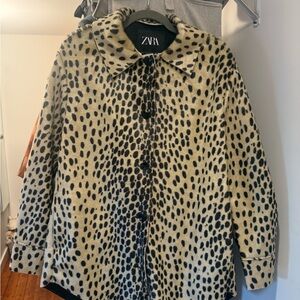 Zara Women's Spotted Jacket - Black and Tan